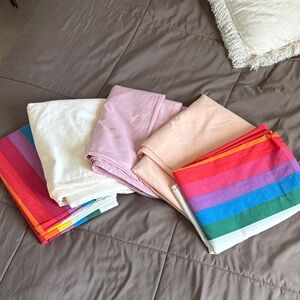 Colorful Striped and Solid Fabric Twin Bed Too Sheet Options (price is for one)